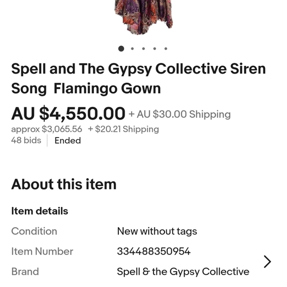 Rare Spell Designs Siren Song Flamingo Gown Very Limited Make! XS Flamenco Bambi - Picture 17 of 17